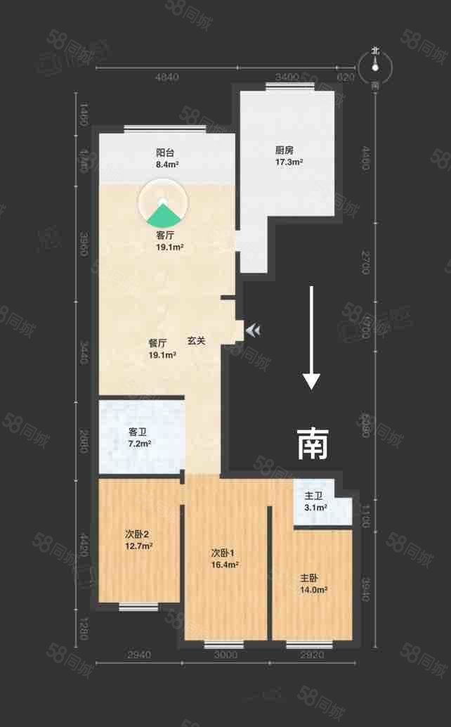 龙湾公馆3室2厅2卫176㎡南北176万