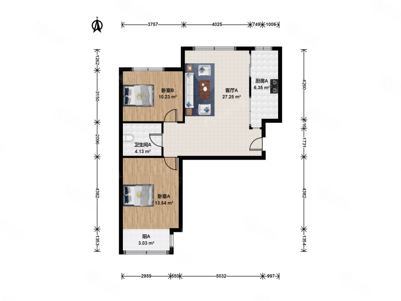 建西苑北里2室1厅1卫95.25㎡南北628万