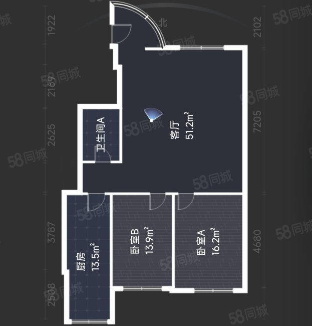 兴港花园3室1厅1卫118.23㎡南北138万