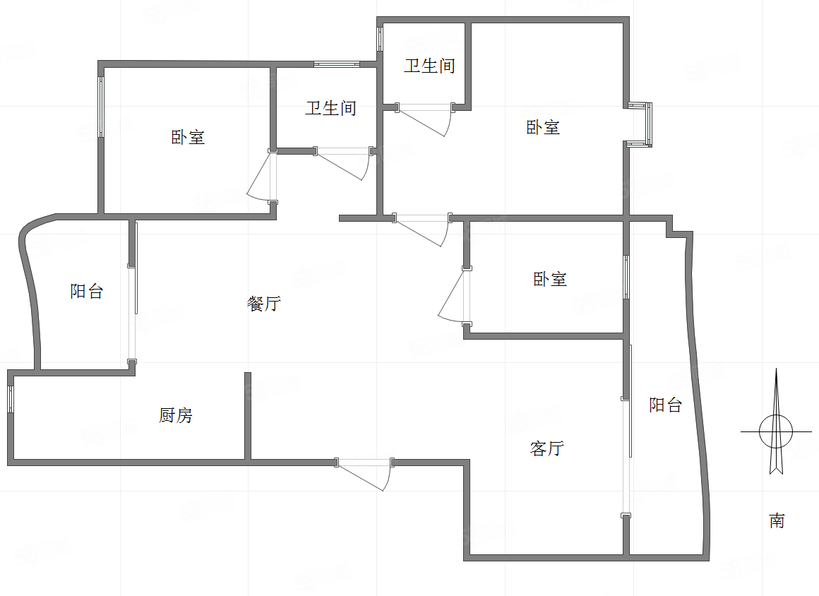 锦上华庭3室2厅2卫134.56㎡南北175万