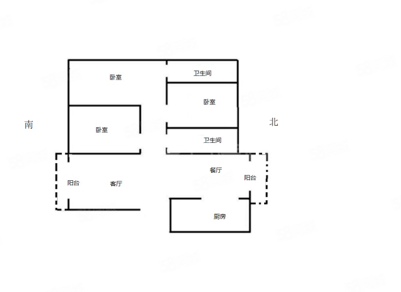 阳光城檀府3室2厅2卫128㎡南北95万