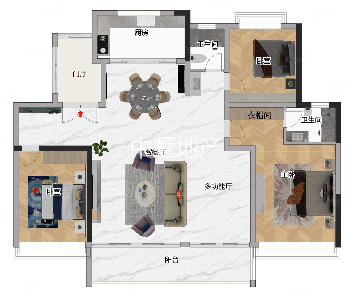 山南国宾府3室2厅2卫148.58㎡南北126万