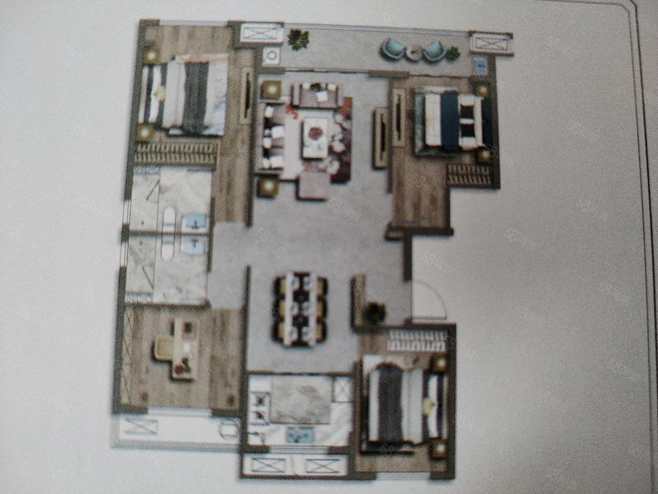 电梯洋一梯一户,四房朝南,南北通透,绿地城郁金苑-池州58同城