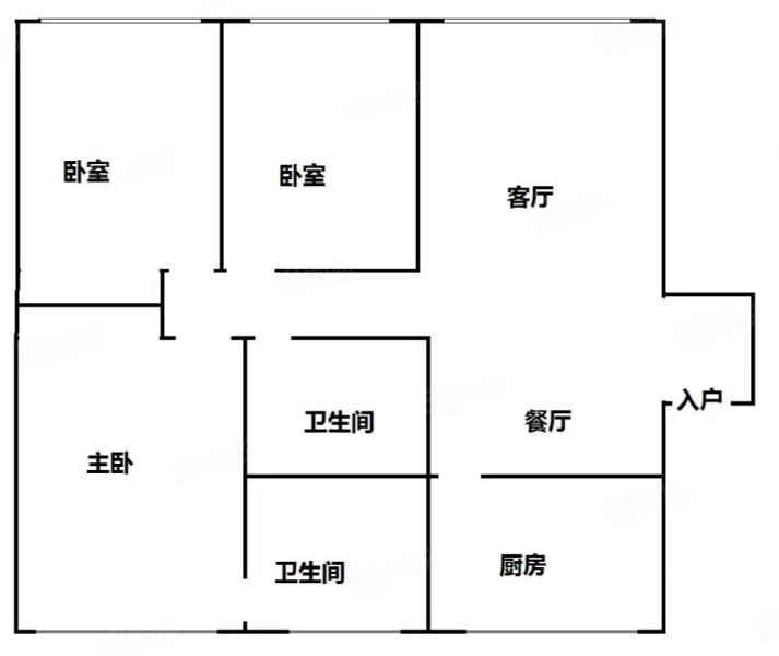 阳光大地3室2厅2卫92㎡南北31.9万