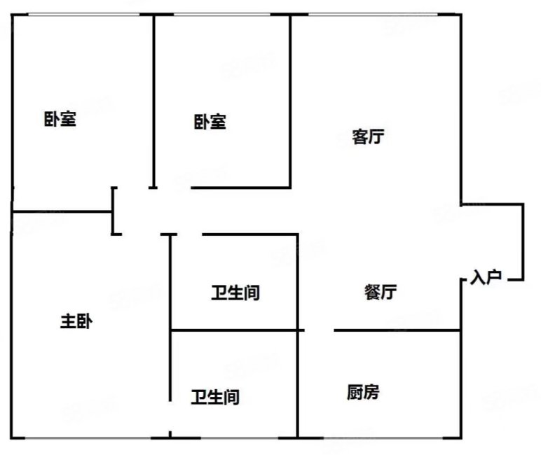 阳光大地3室2厅2卫92㎡南北31.9万