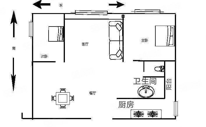 春城慧谷(2期)2室2厅1卫85㎡东66万