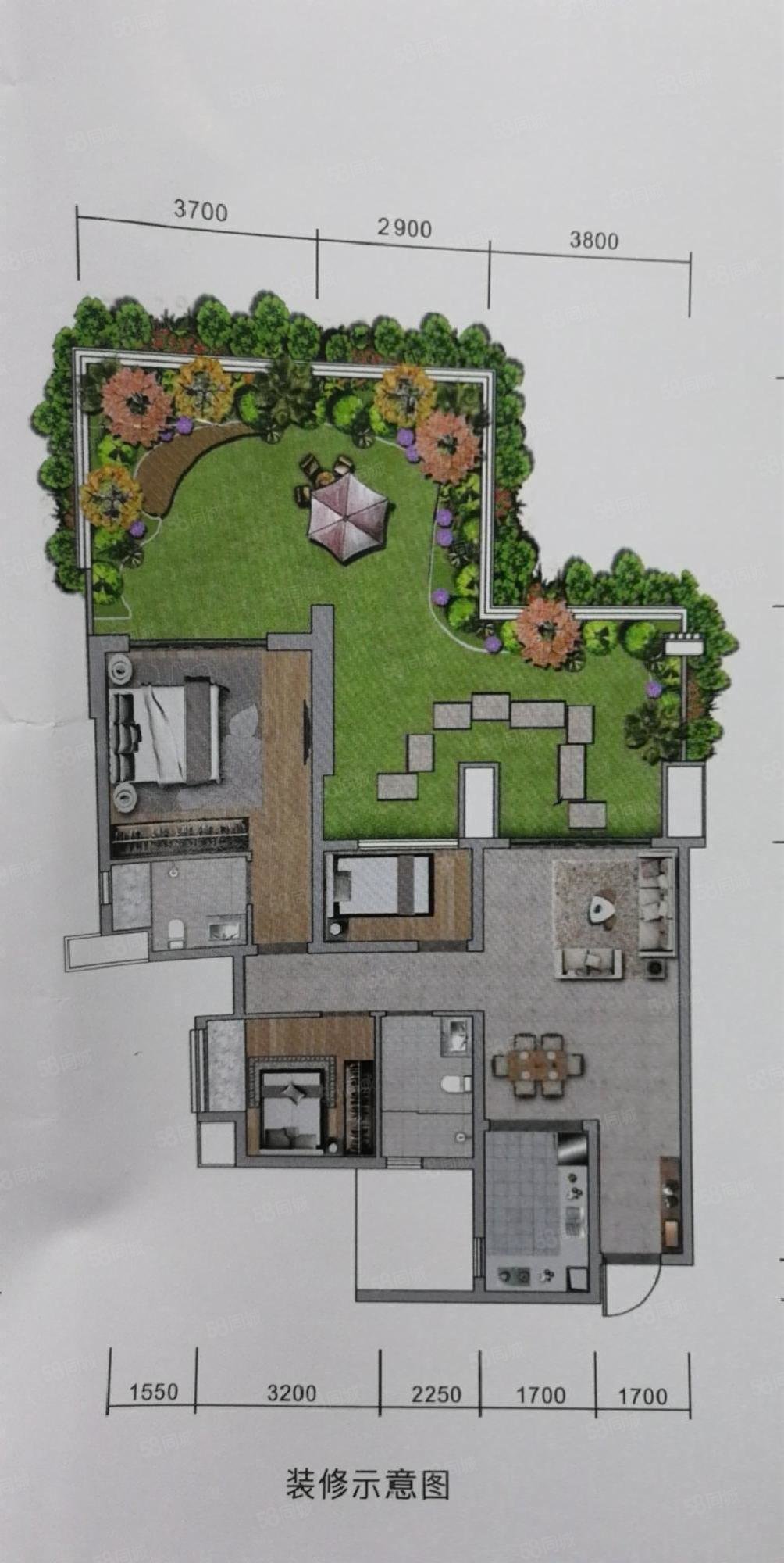 太禾水晶城3室2厅2卫95㎡南北97万