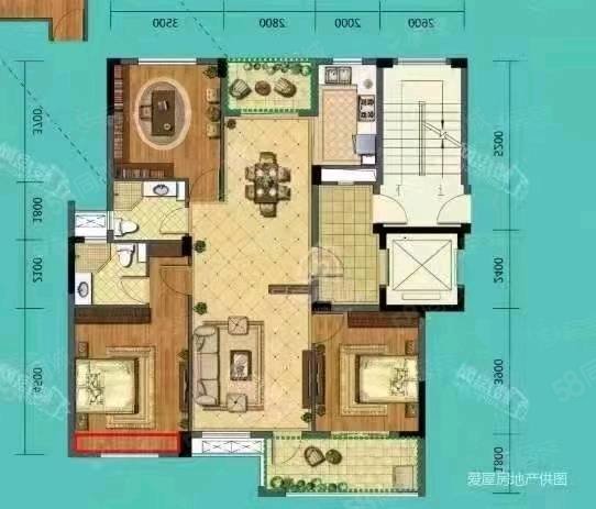 大宋阳明华都东区3室2厅1卫107㎡南北178万