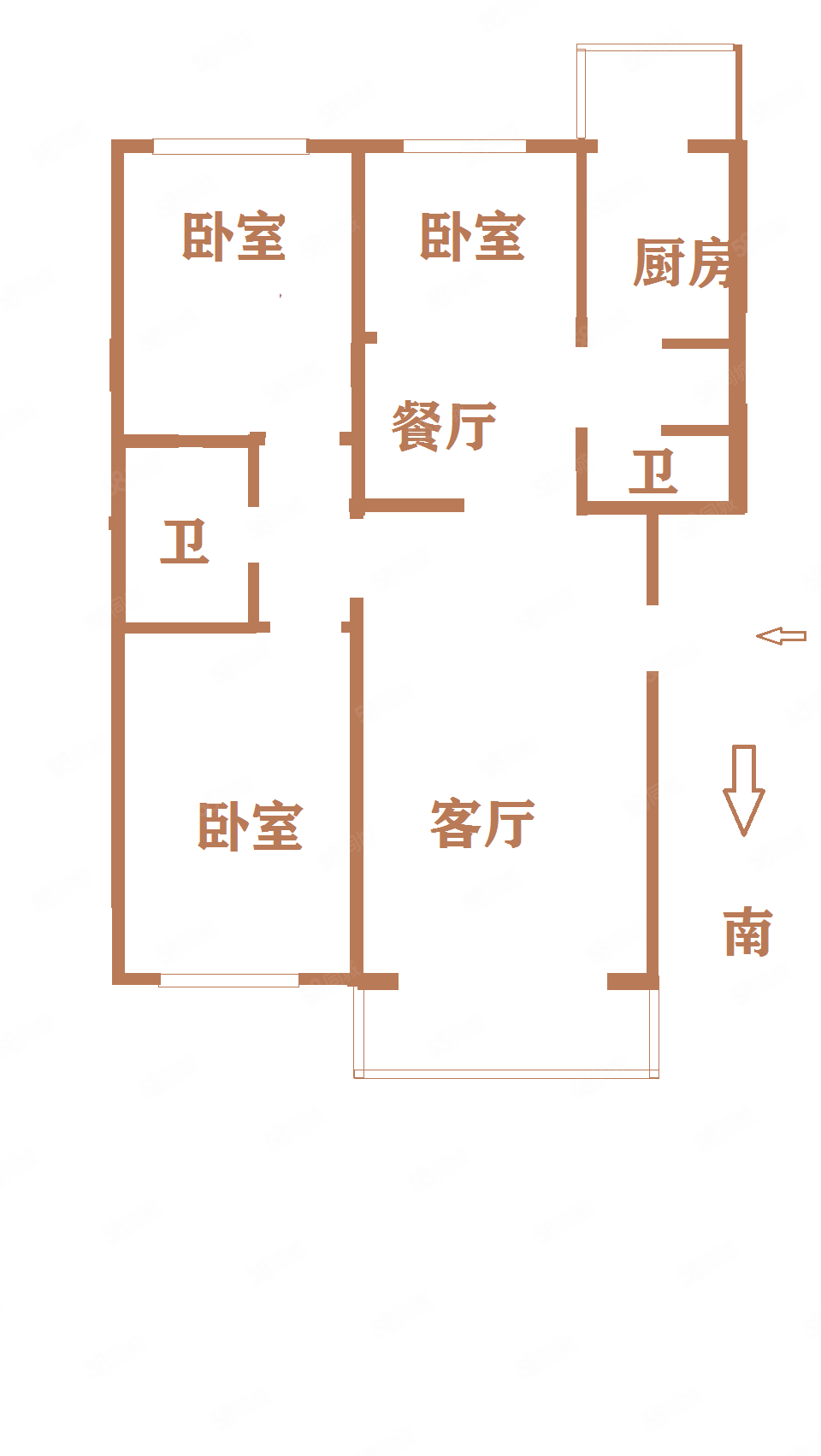 麓秀佳园3室2厅2卫111.68㎡南北139万