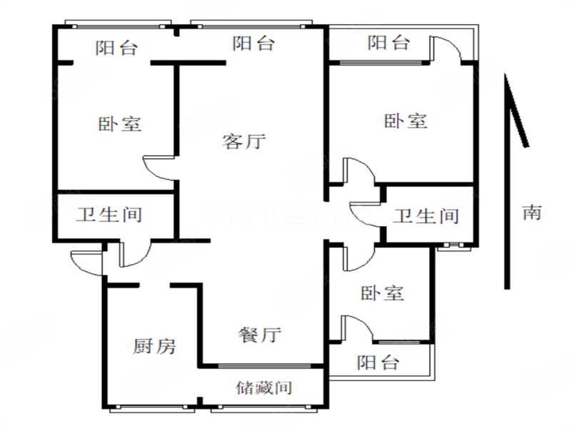 新希望家园(西区)3室2厅2卫134.08㎡南120万