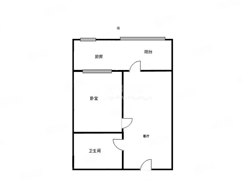 新兴建筑材料工业公司职工宿舍1室1厅1卫35.41㎡南北15万