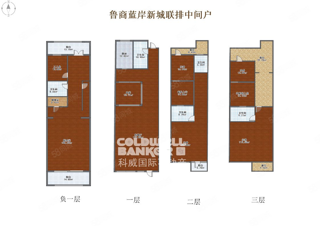 鲁商蓝岸新城(别墅)5室4厅5卫185㎡南北460万