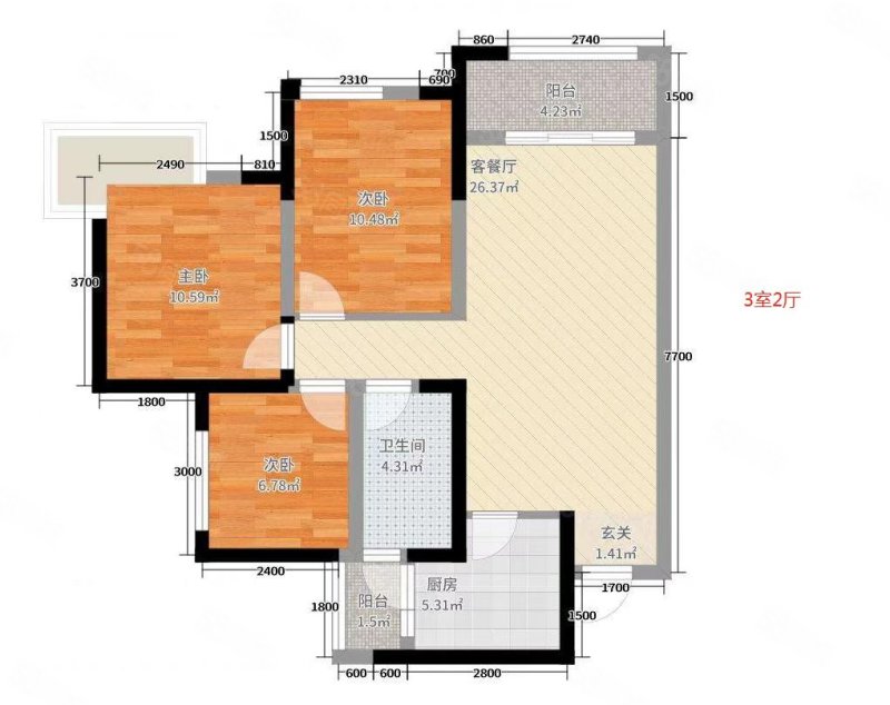 秀水江南苑3室2厅1卫95㎡南北125万