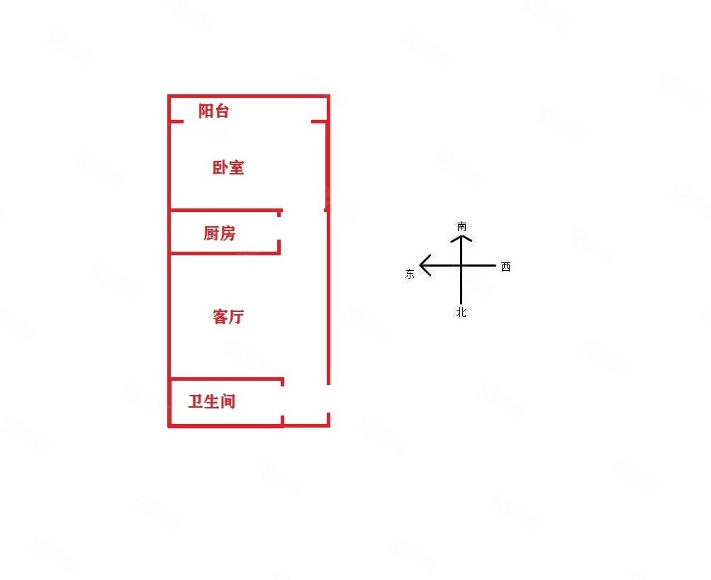 华浩广星源1室1厅1卫51㎡南45万