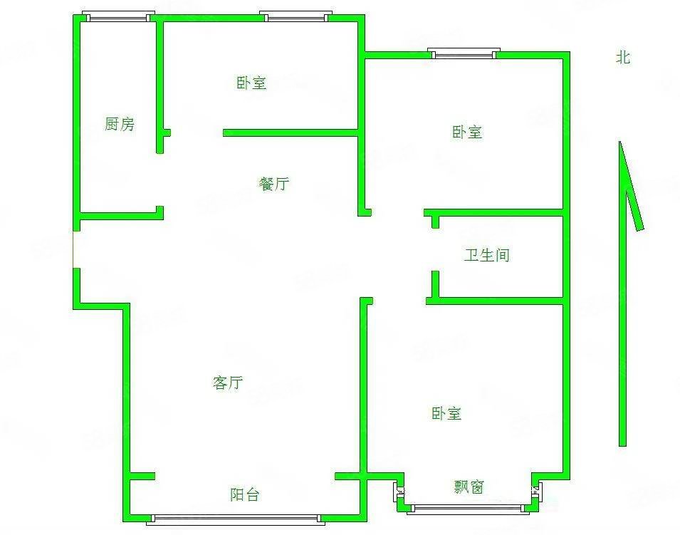 哈罗城(东区)3室2厅1卫114.58㎡南北89.8万