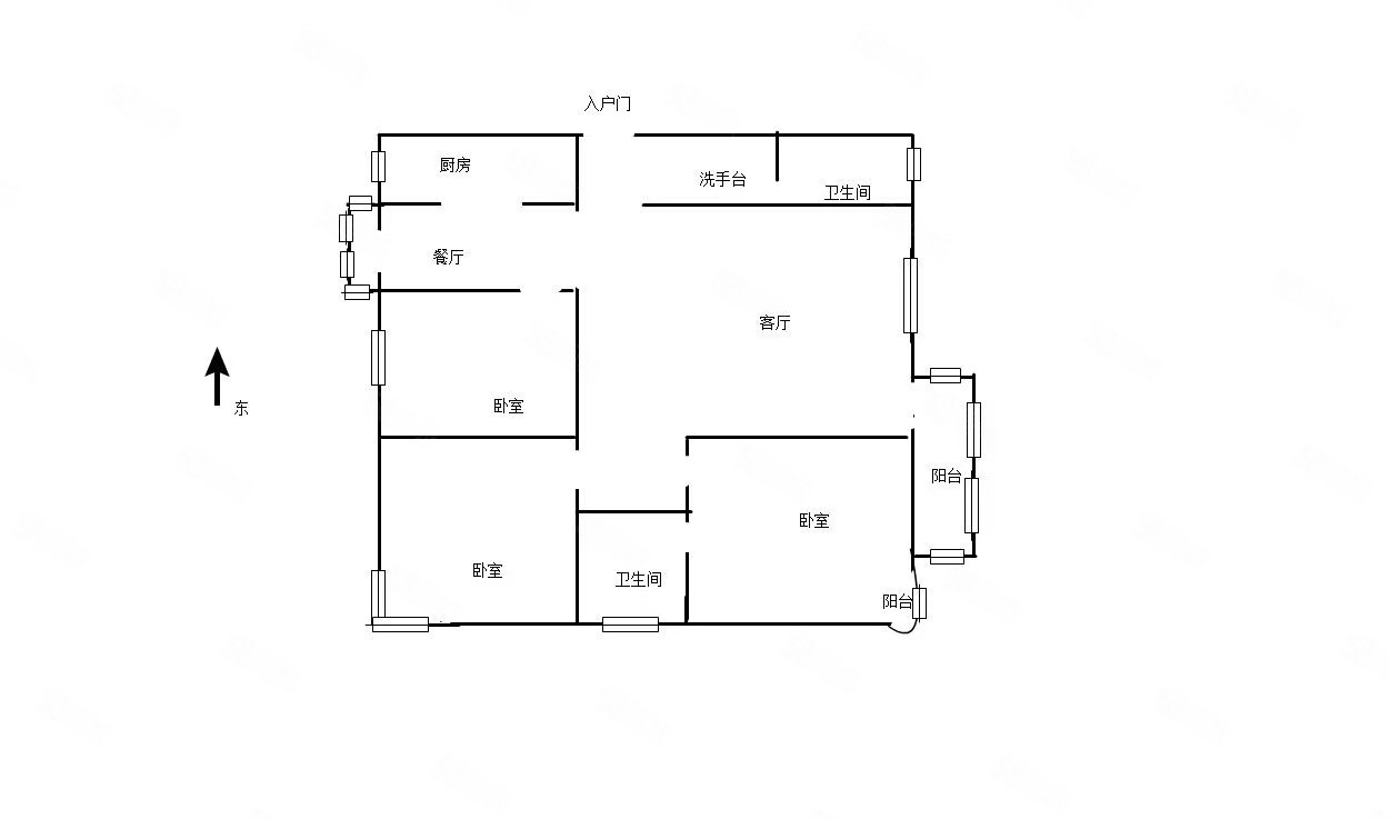 万家园桂花城(商住楼)3室2厅2卫143㎡南北89.8万