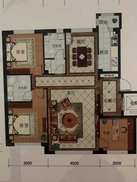 兰德湖院子(公寓住宅)3室2厅2卫118㎡南69万