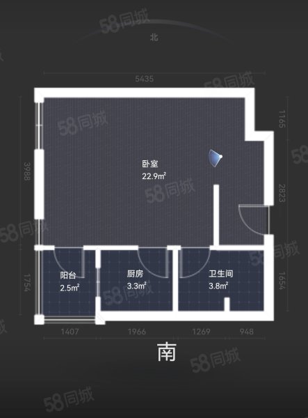 南苑国际1室1厅1卫48㎡南北148万