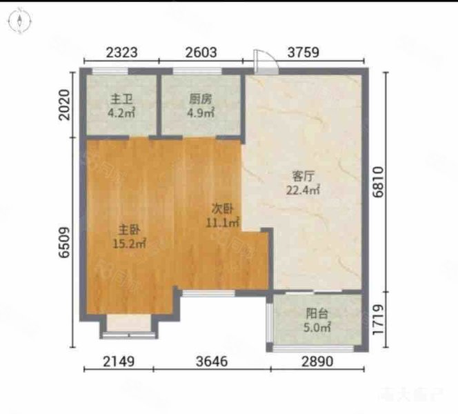 新兴岚湾(A2)2室2厅1卫80㎡南95万