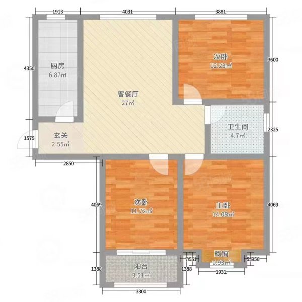 宝石山庄3室1厅2卫144㎡南北75万