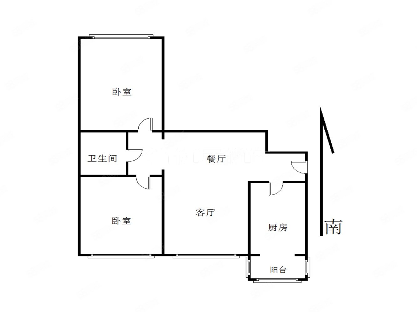 地质局南街通信住宅小区2室2厅1卫94㎡南北69万