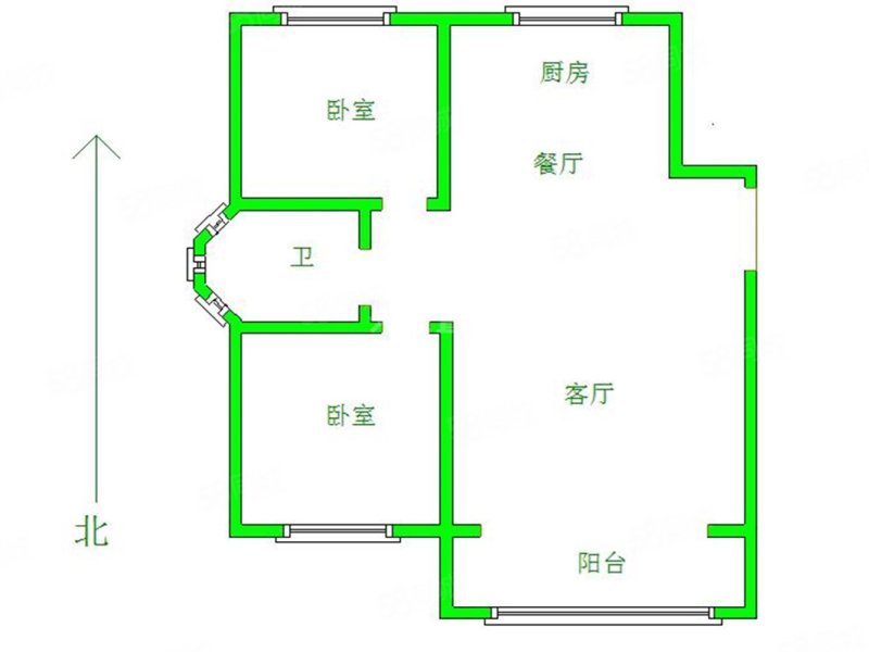 香邑溪谷(南区)2室2厅1卫100.09㎡南北118万