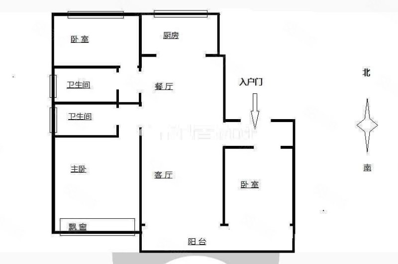 碧桂园公园上城3室2厅2卫132.64㎡南北80万