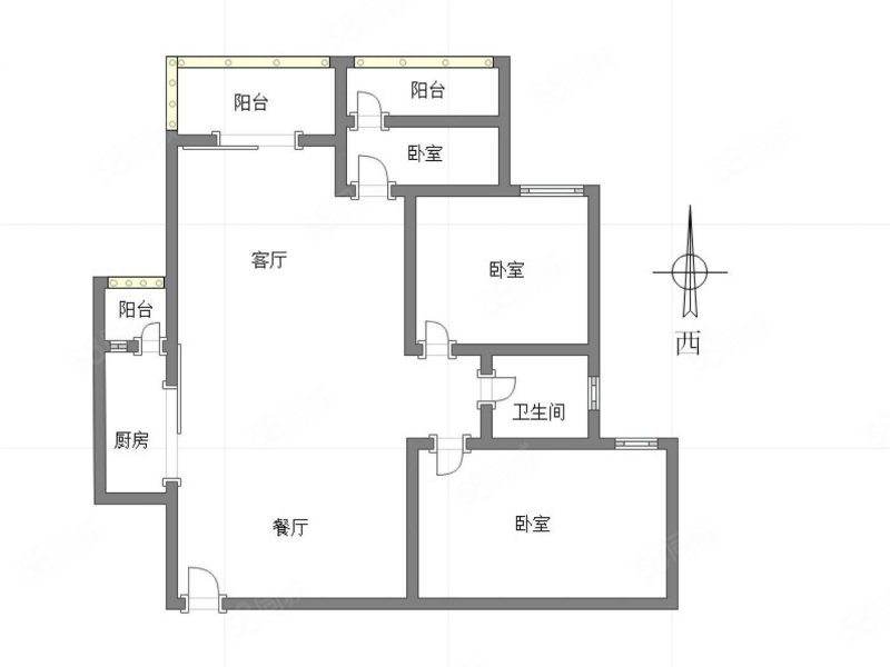 荣安林语春风(西区)3室2厅1卫92.86㎡南北60.9万