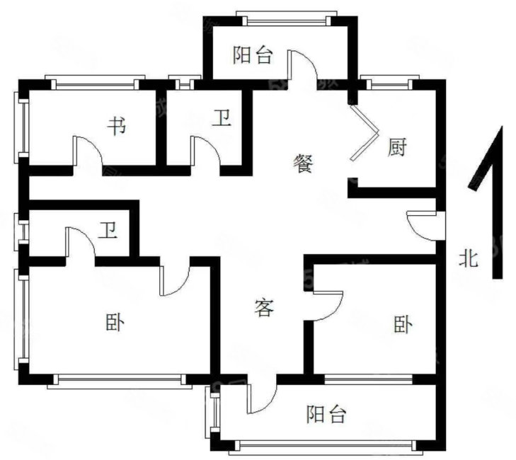 金润华庭3室2厅2卫122㎡南北120万