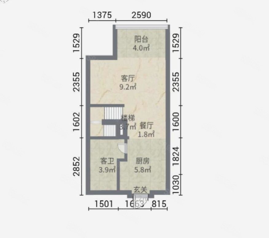 钰丰商都2室2厅2卫62.26㎡南110.5万