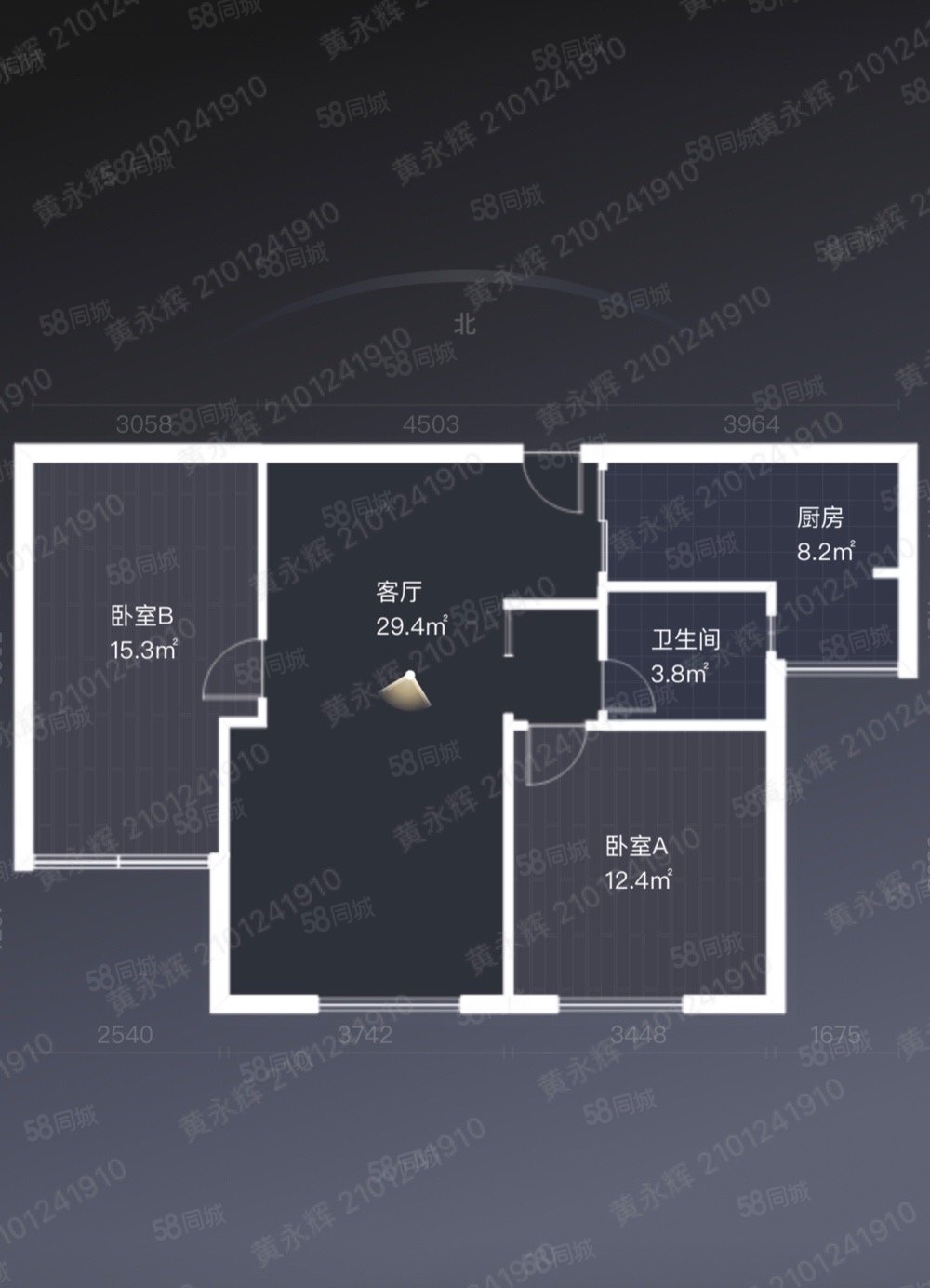 滨河雅苑2室2厅1卫94㎡南北128万