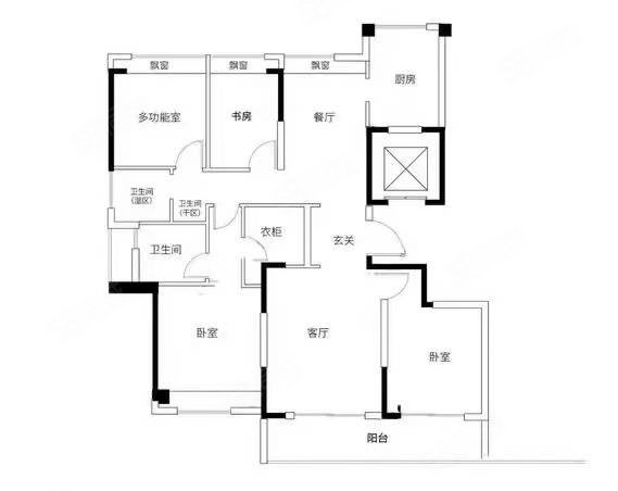 田心山庄4室2厅2卫134.1㎡南北43.8万