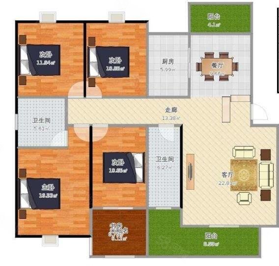 帝豪花园5室2厅2卫180㎡南北126万