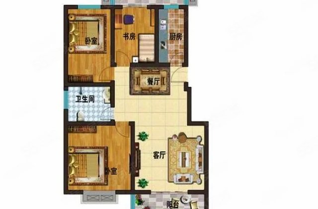 中汇澜湾3室2厅120.25㎡59万二手房图片