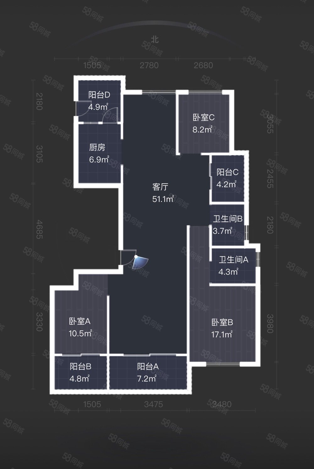 祥生群贤府雅园4室2厅2卫128㎡南北295万
