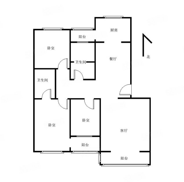 福源里3室2厅2卫140.95㎡南北90万