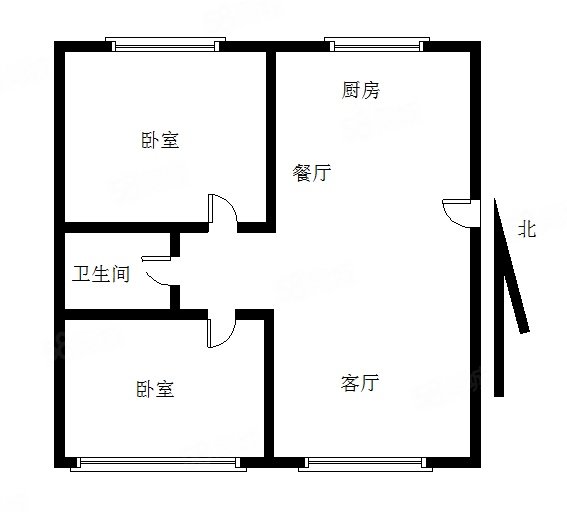 兴业阳光2室2厅1卫105.48㎡南北55万