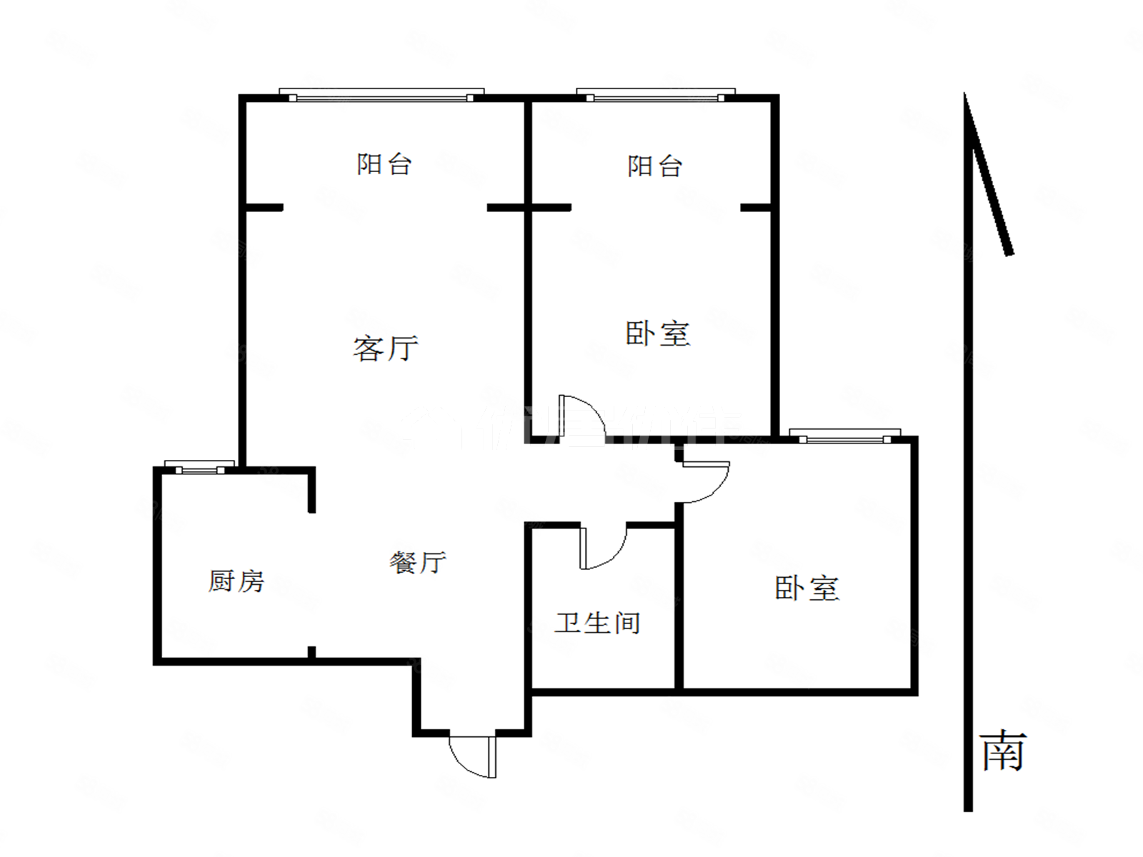 艾博龙园2室2厅1卫94.37㎡南北76万