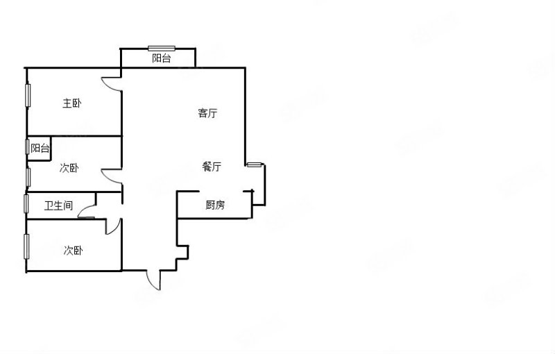 阳新花园城3室2厅1卫88.98㎡南北80万