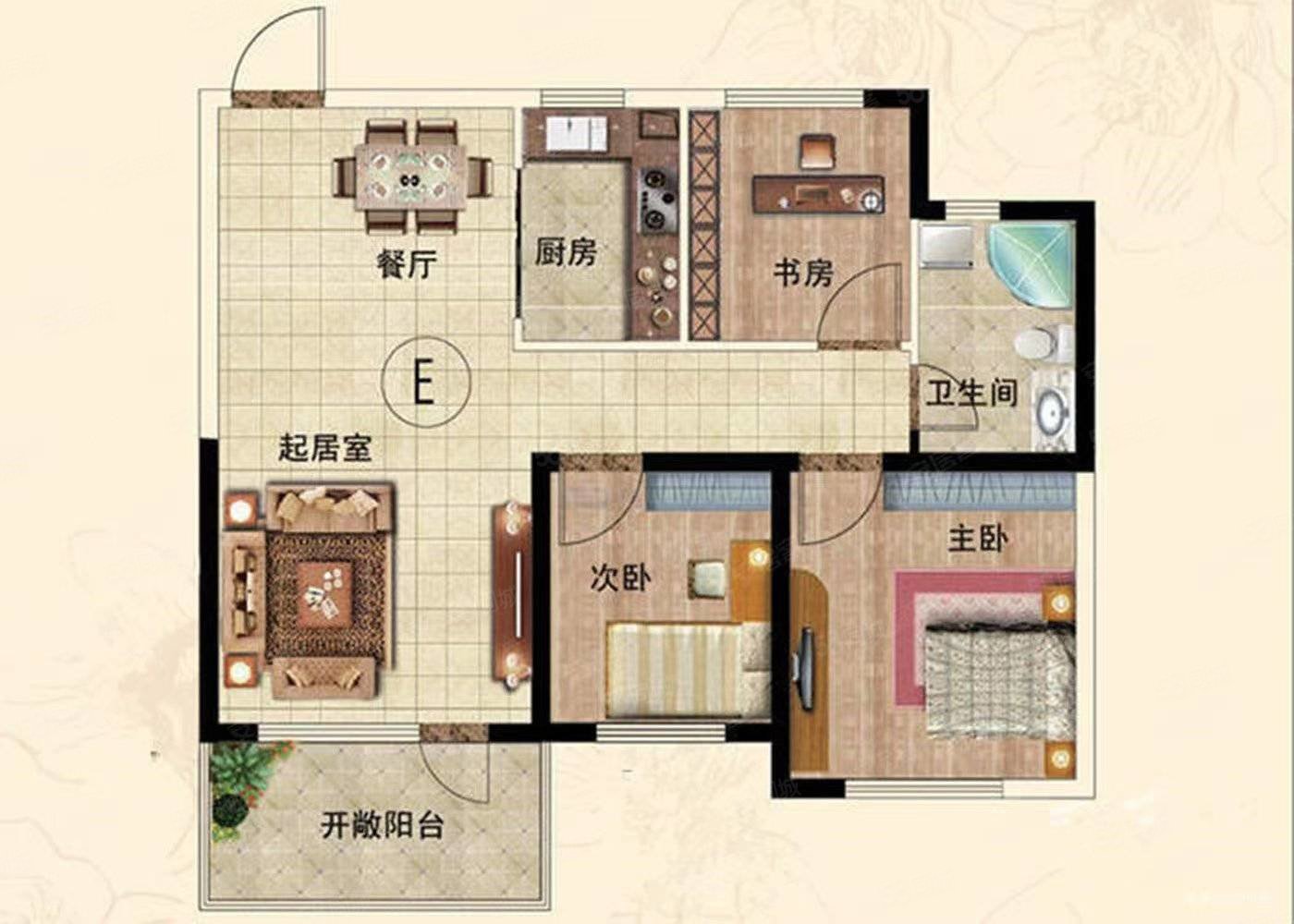 宇济槐荫天地3室2厅2卫148㎡南北65万