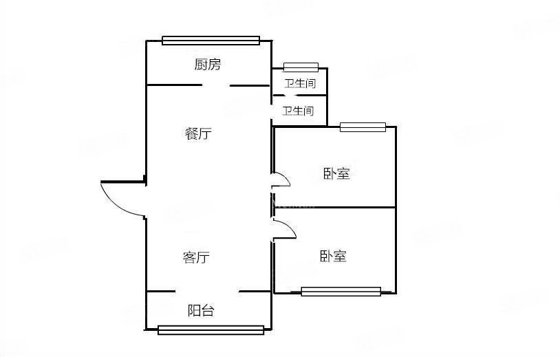 荷苑小区2室2厅1卫95㎡南北37.8万