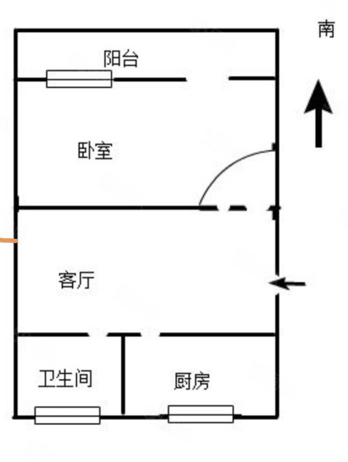 太古城小区(北柳街128弄和北柳街)1室1厅1卫46.02㎡南112万