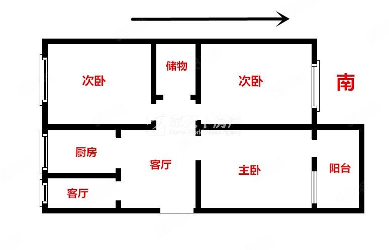 宁化小区3室1厅1卫80㎡南北130.5万