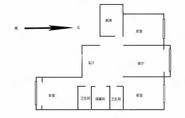 古雁壹号3室2厅2卫143.25㎡东125万