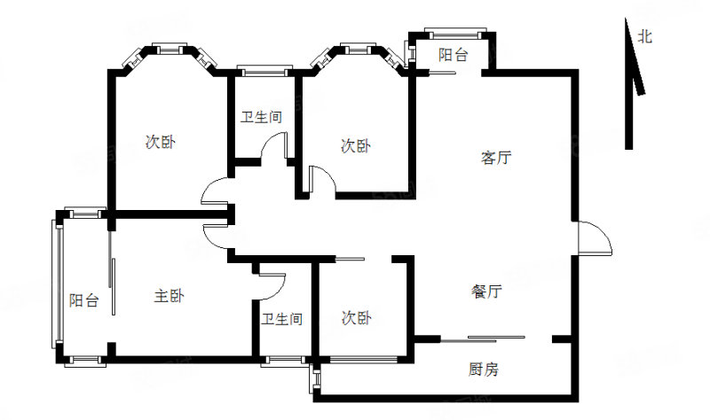 裕成大厦3室2厅2卫145.88㎡西北558万