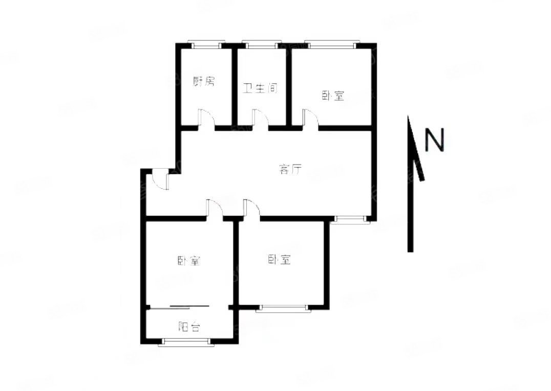 中阳一区3室2厅1卫95㎡南北48万