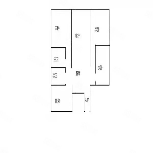 蓝湾国际A区3室2厅2卫123㎡南北58万