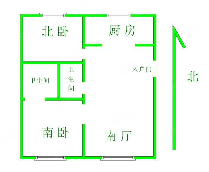 汇宝国际花园B区2室2厅2卫106.51㎡南北105万