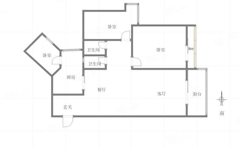 巴国公馆3室2厅2卫105㎡南北85万