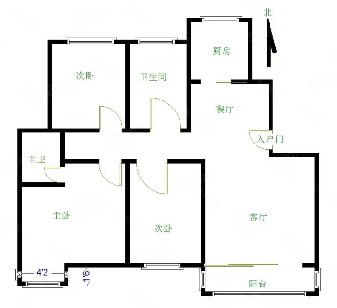 碧桂园天誉4室2厅2卫186㎡南北138万